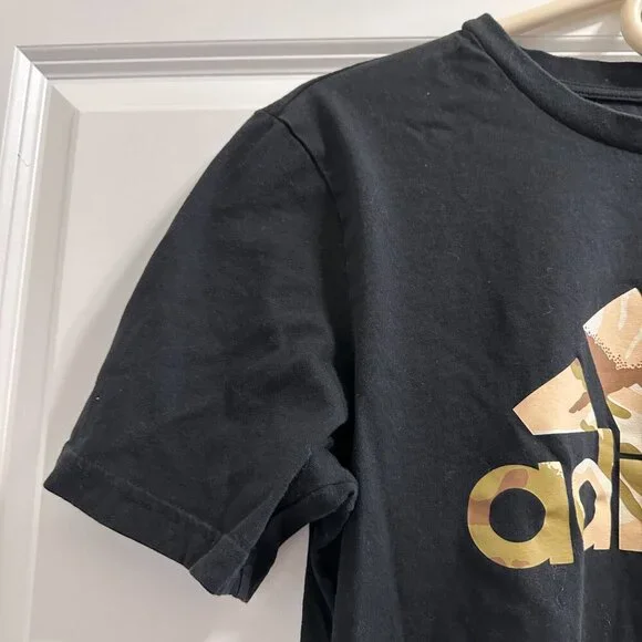 adidas Camouflage Logo Black Short Sleeve T-Shirt Men’s Size Small Military Army - Picture 6 of 15
